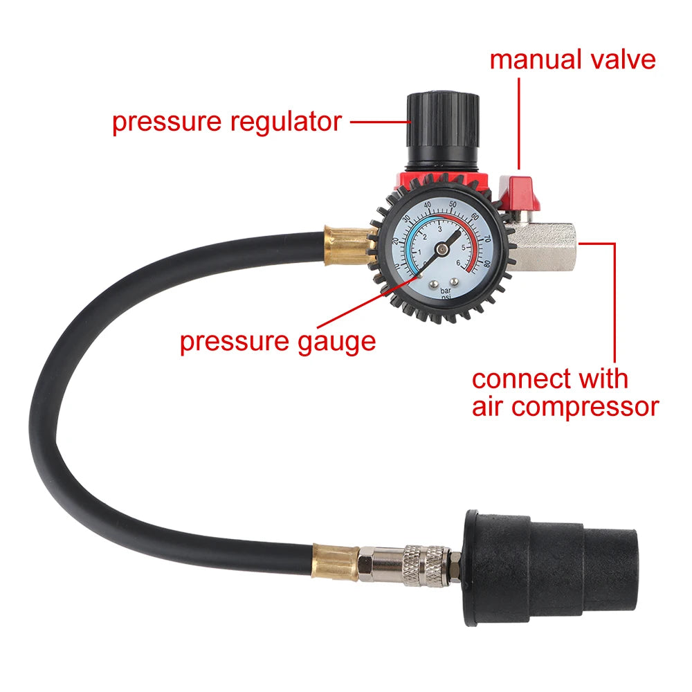 Car Turbocharger System Leak Tester 1-3 8'' 3-1 2'' Adapters Pressure