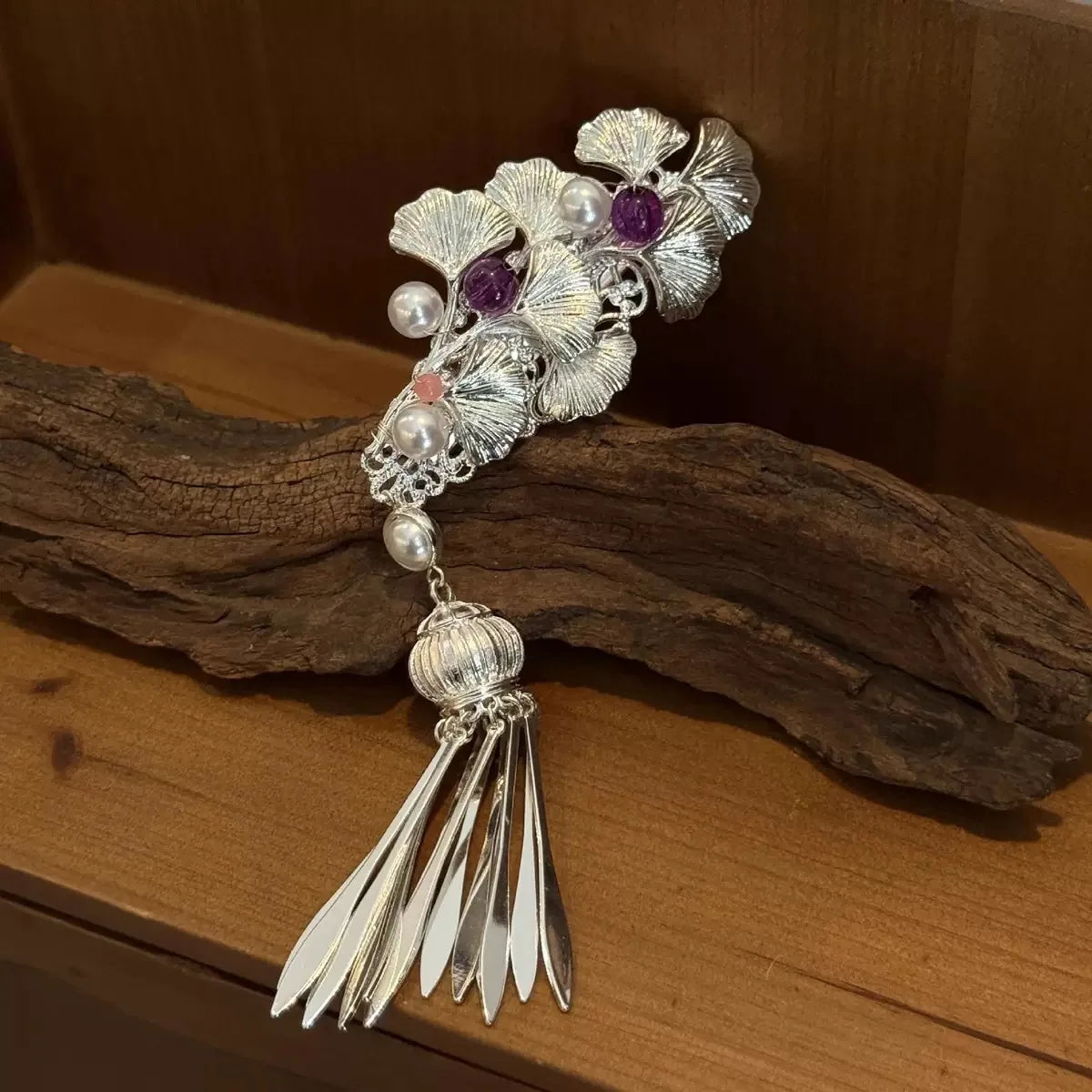 Pearl Hair Comb Women Hanfu Cheongsam Side Hairpin Ancient Tasseled Zpaxo A4