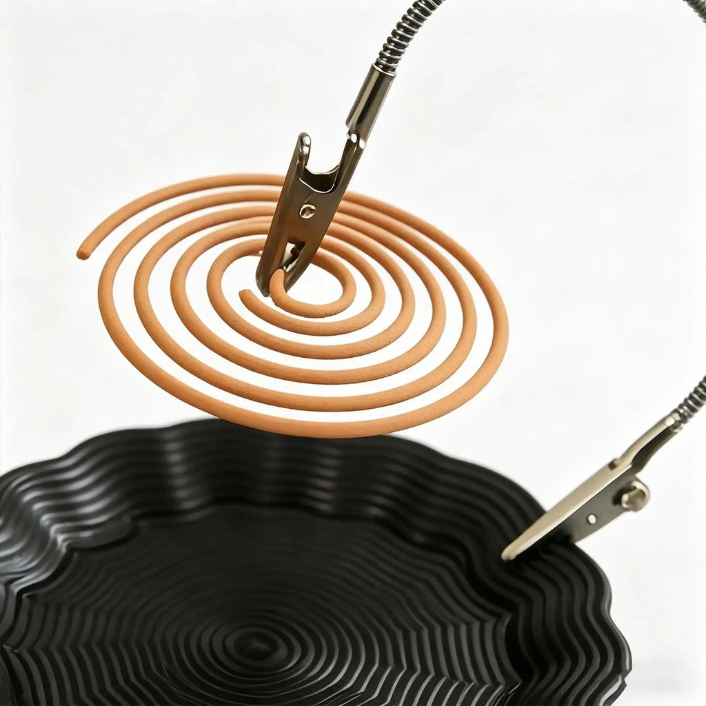 Metal Incense Coil Holder with Ash Tray – Indoor & Outdoor Stand Incense Coil Holder Zpaxo