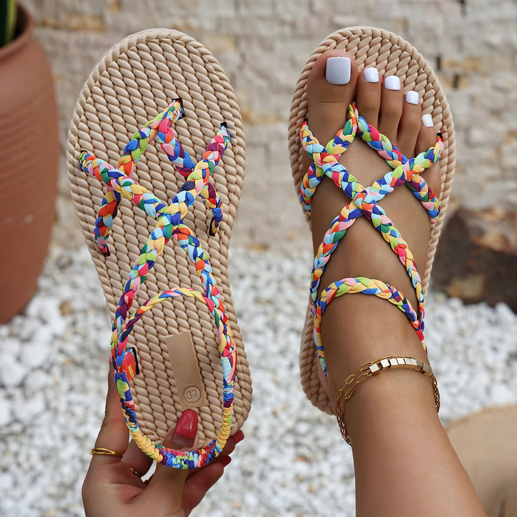 2026 Designer Women Flat Sandals Fashionable Lightweight Sandalsbeach