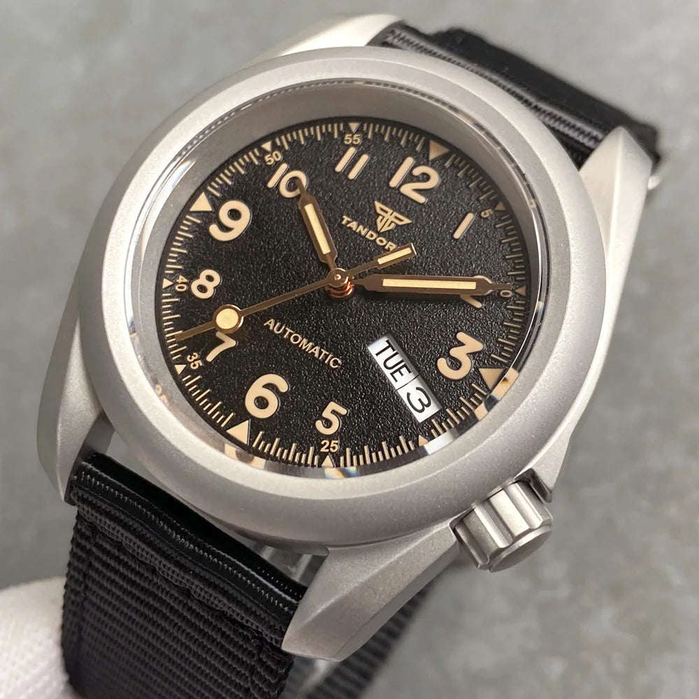 Tandorio Vintage Military Men's Field Watches Frosted Case 200m Waterproof Sapphire Glass NH36 Automatic Mechanical Man Watch Zpaxo
