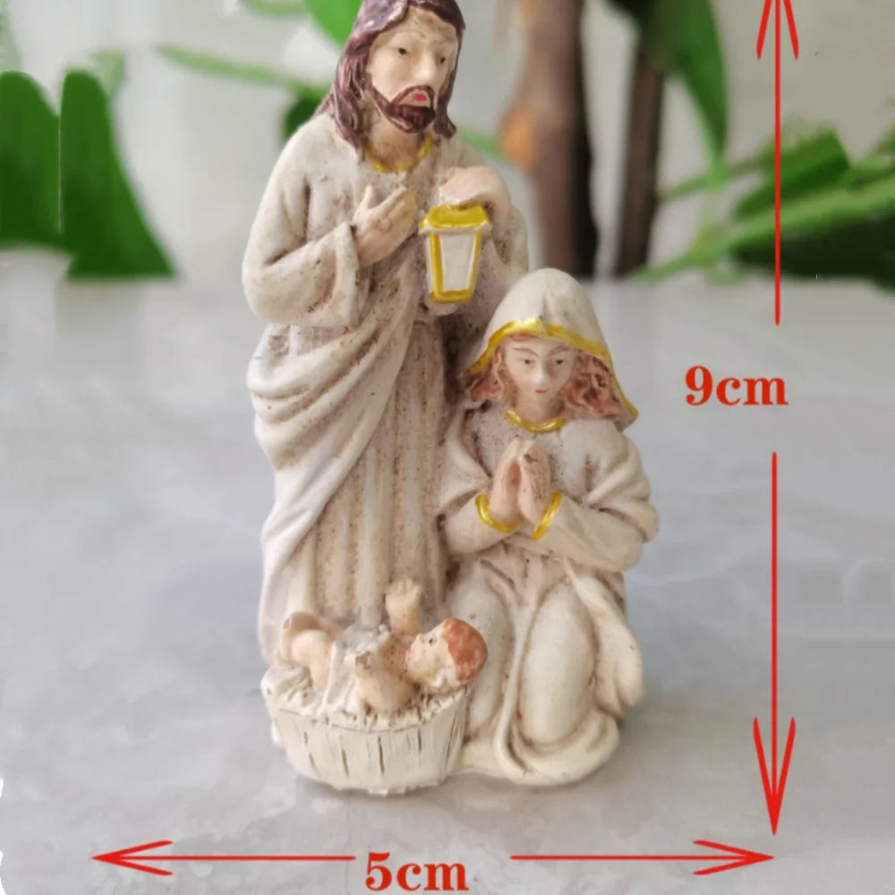 Resin Nativity Scene Statue – Holy Family Catholic Figurine