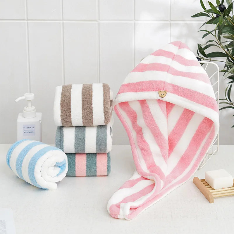 Microfiber Hair Towel Wrap Thickened Coral Velvet Cationic Dry Cap