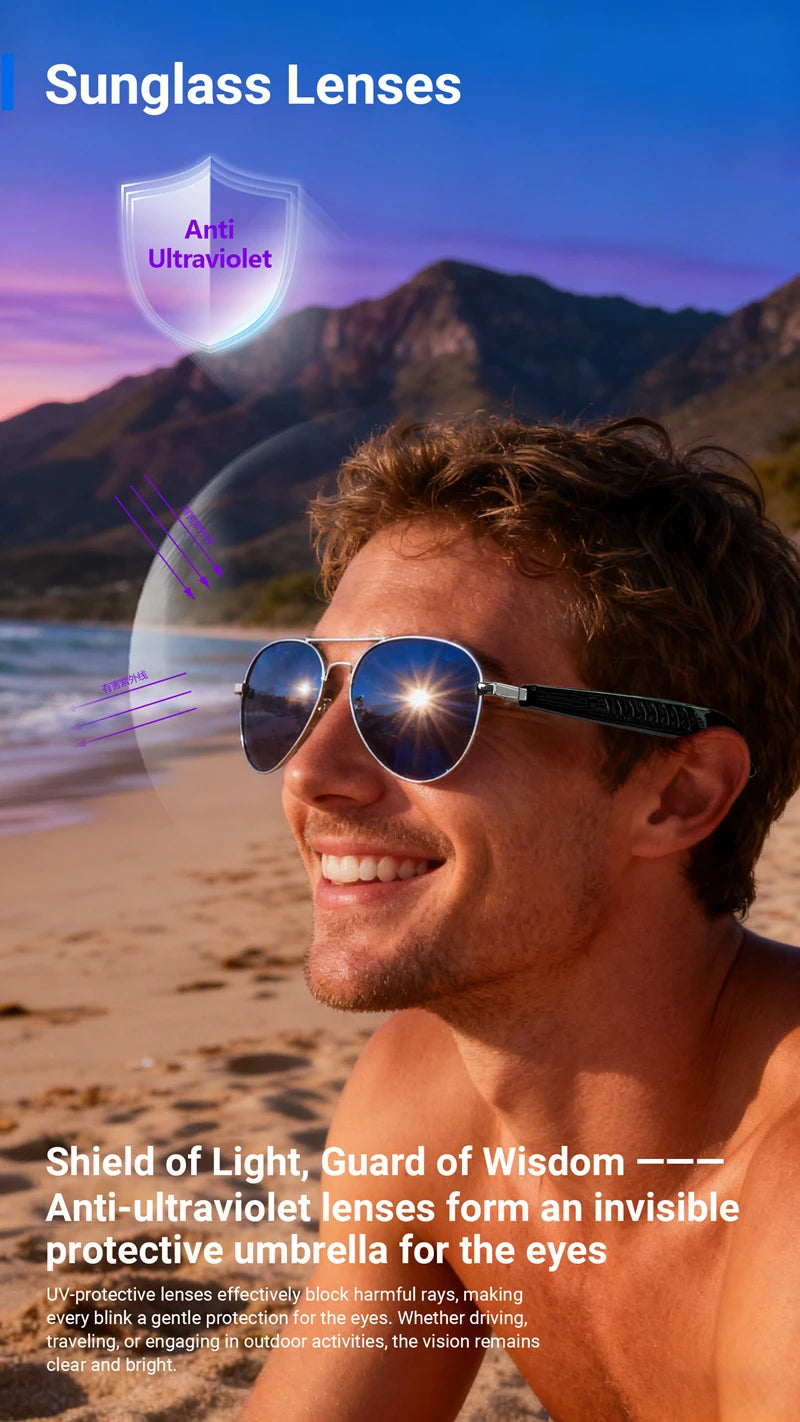 2026 New 800W Pixel Camera Smart Glasses Video Recording AI Photo Recognition Bluetooth Call Voice Translation Sunglasses Man Zpaxo