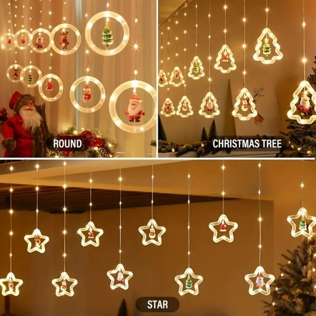 Christmas Ring Curtain Light Leather Thread Creative Pendant LED Zpaxo