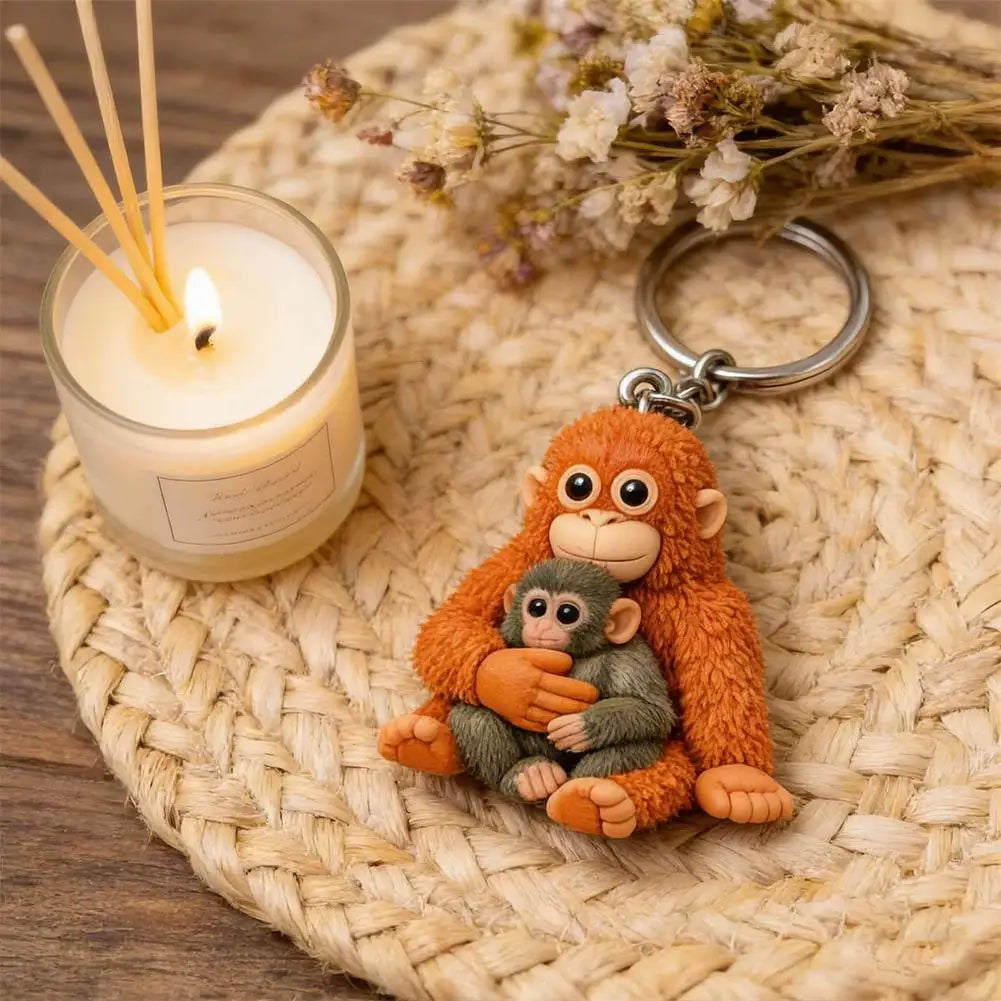 1/4PCS Adorable Monkey Rings Holder Upgrades for Backpacks & Vehicles Easy to Clean Plastic Surfaces Fun Gift Concept Zpaxo