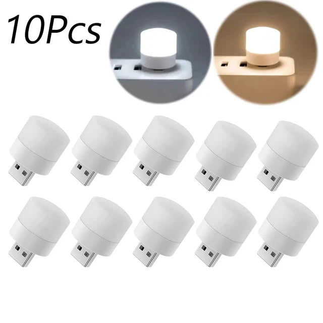 1- Mini USB LED Light Portable Plug Lamp Eye Protection Book Reading Zpaxo 10PCS-Mix