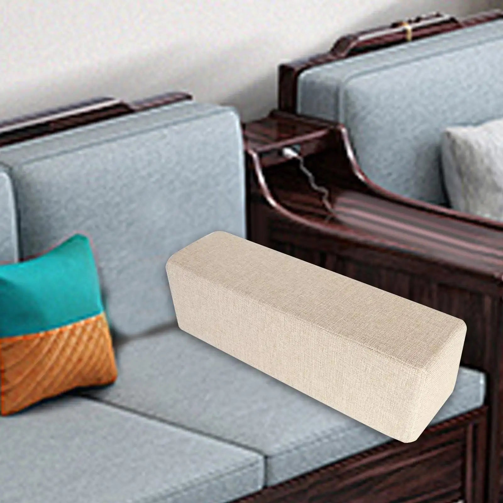 Couch Arm Rest Pillow High Density Foam Bolster with Removable Washable Pillowcase Armrest Cushion for Bedroom Car Home Working Zpaxo Apricot