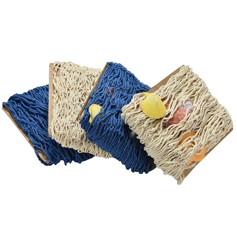 Fish Netting Decor Nautical Decorative Net Sea Shells Seaside Wall Zpaxo
