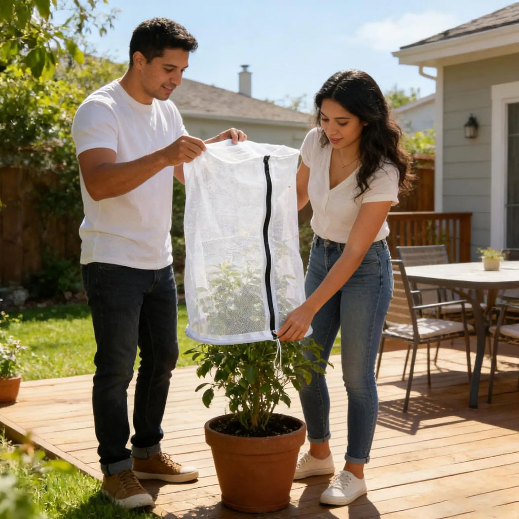 Plant Covers Breathable Mesh Barrier Protector 2 Bird Tomato Cage Net