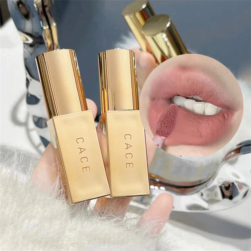 New Luxury Matte Liquid Lipstick Waterproof Long Lasting Velvet Sexy Red Lip Gloss Lint Tube Makeup Cosmetic Lipsticks Lipgloss Zpaxo