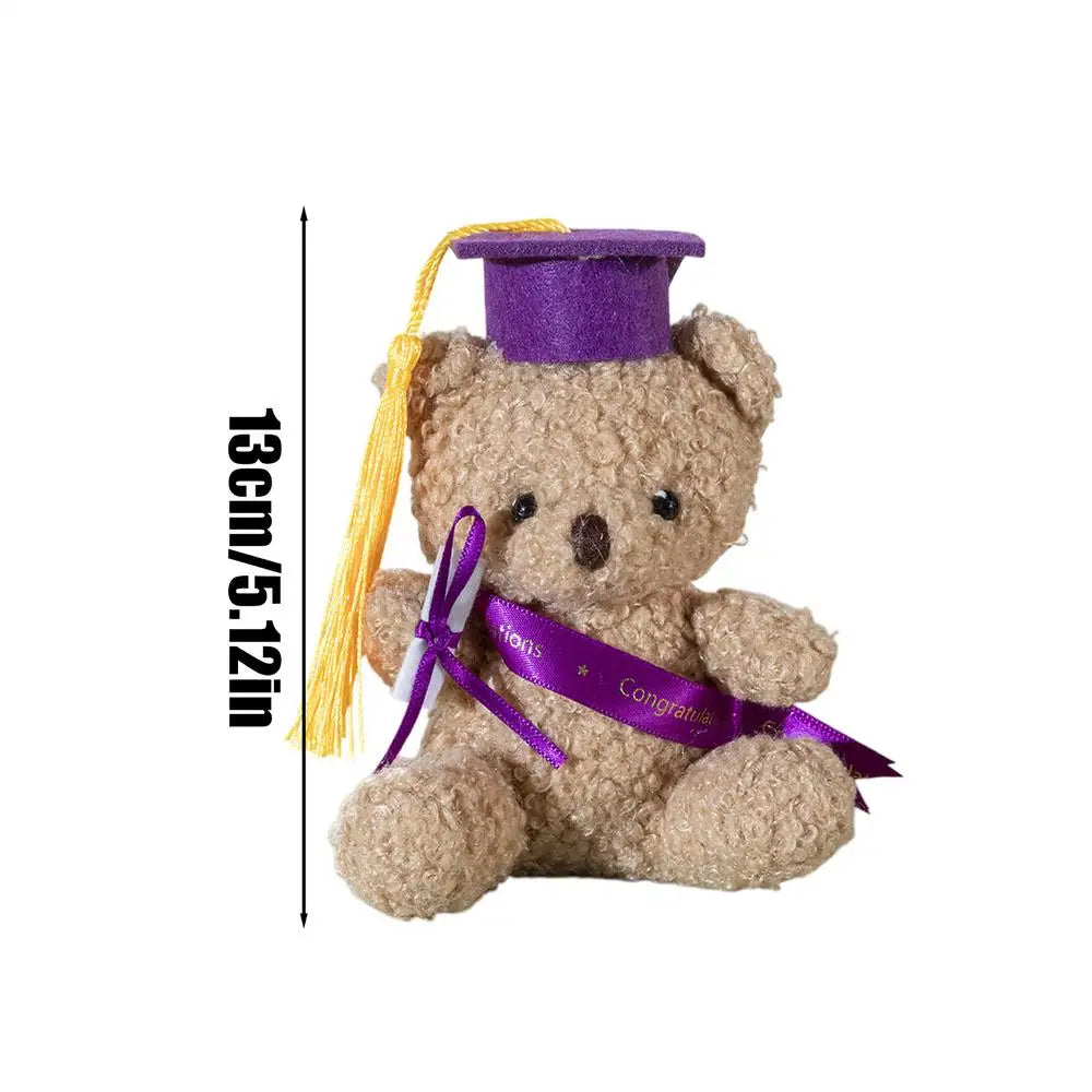 Stuffed Graduation Bear 5.1 Inch Plush Bear With Hat And Certificate Graduation Souvenir Animal Desktop Ornament For Zpaxo PURPLE United States