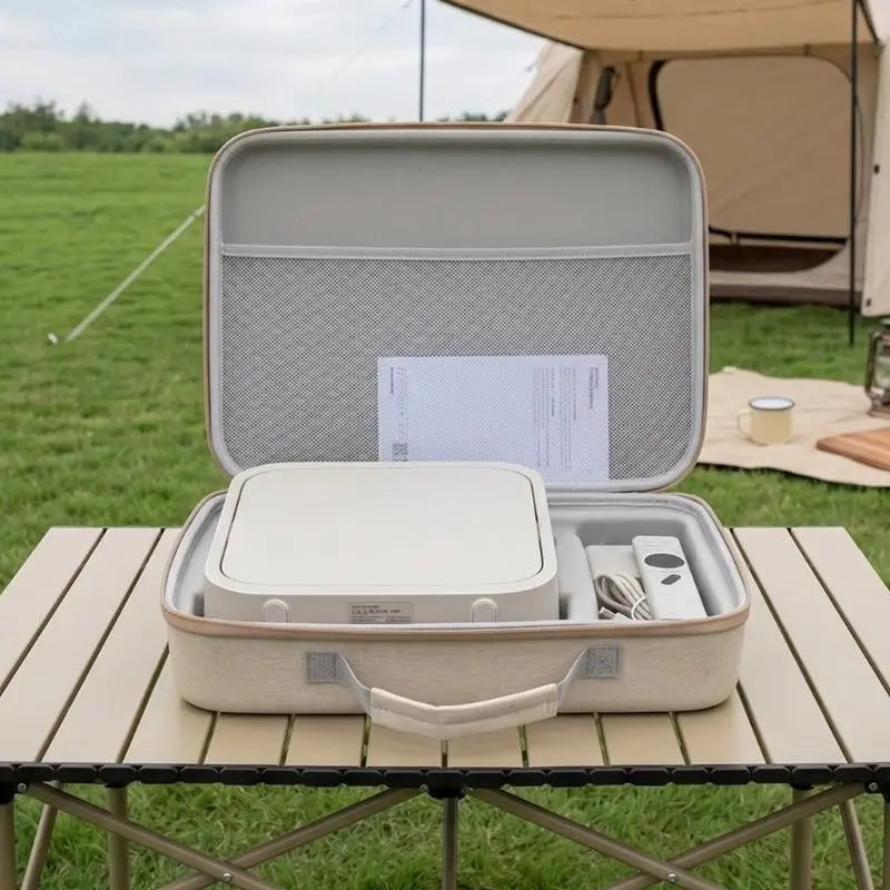 652F Device Carrying Storage Case with Rigid Shell, Handle and Interior Pocket Layout for Shelf Storage and Daily Transport Zpaxo