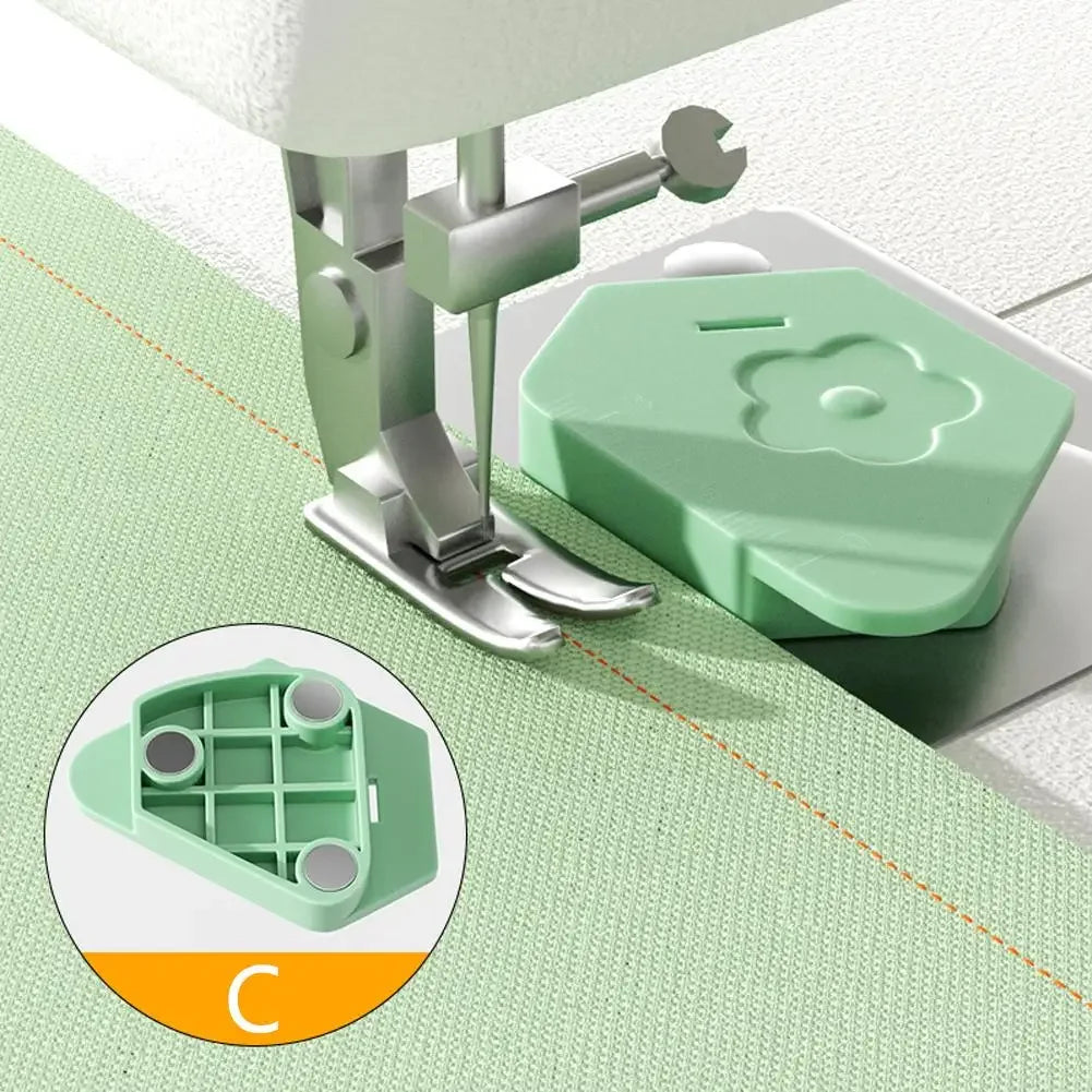 Magnetic Sewing Machine Gauge – Anti-Curl Edge Lock Positioner Sewing Machine Accessory Zpaxo green
