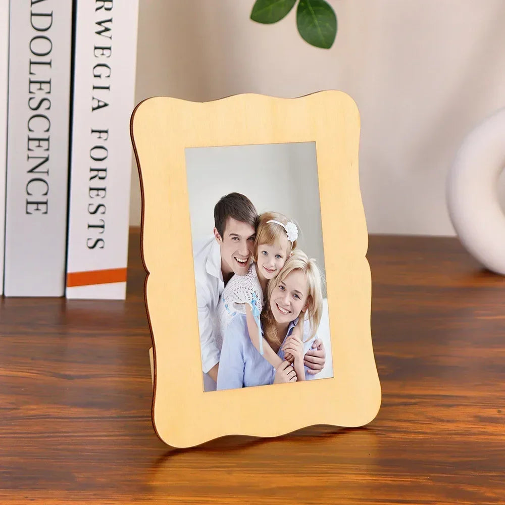 1- Wooden DIY Photo Frame Unfinished Blank Hand Painting Perfect
