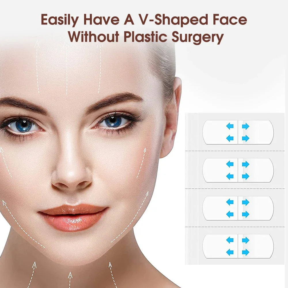 80pcs Invisible V Face lifting Tapes Wrinkle Removal Sticker Forehead Neck Chin Sticker Anti Aging Patch Facial Slimming Firming Zpaxo