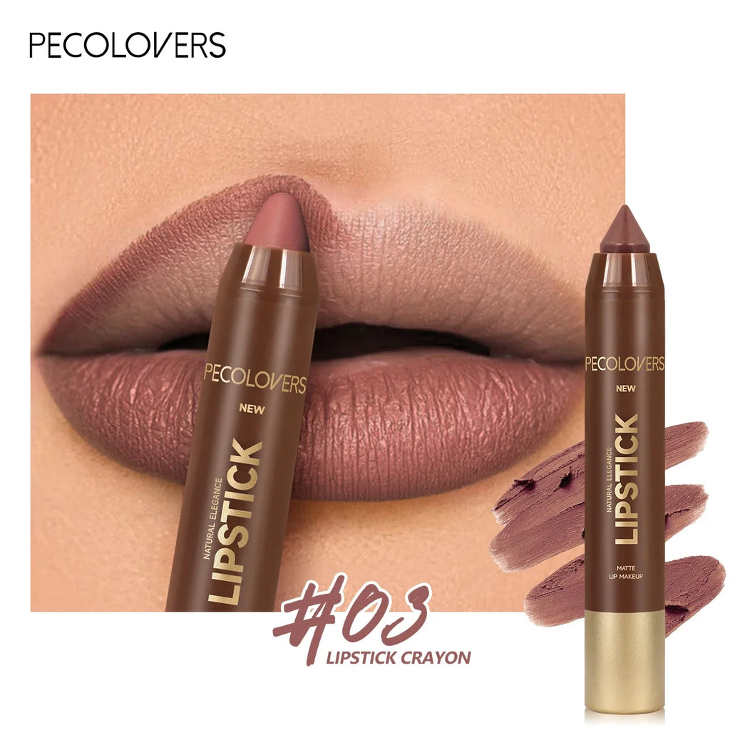 Velvet Lipstick Pencil Matte Long-lasting Lip Glaze Plump Non-stick Cup Lipstick Natural Outline Lips Lipliner Makeup Zpaxo 03