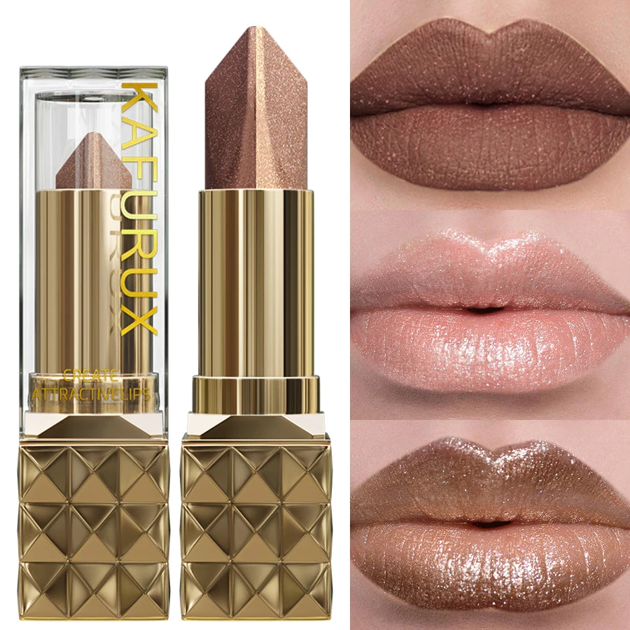 Glitter Matte Tow-tone Lipstick Velvet Finish Lip Liner Pen Smooth