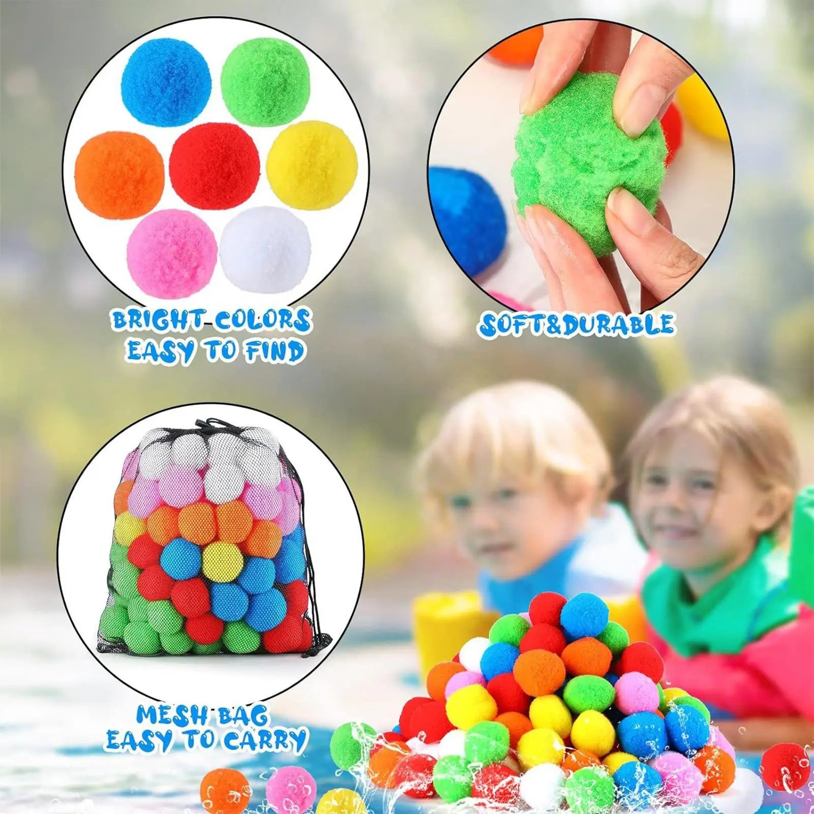 Water Balls 60 Pieces Soft Fun Colorful Soakers Soft Soaker Balls For Outdoor Outside Backyard Lawn Beach Pool Grass Garden Park Zpaxo