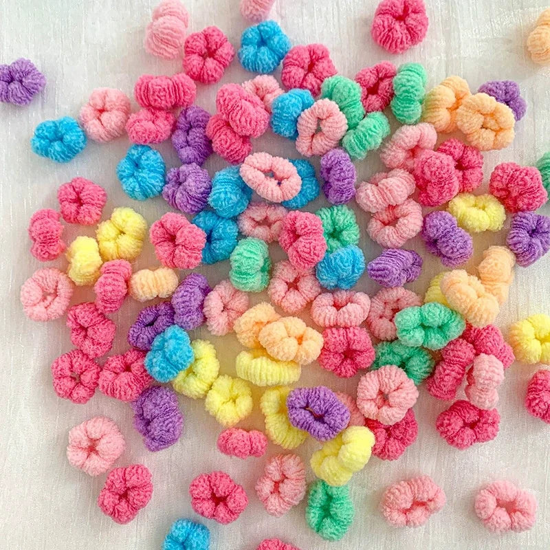 100Pcs Children Elastic Hair Bands Girls Colorful Hair Ties Ponytail Holder Rubber Bands Small Scrunchie Kids Hair Accessories Zpaxo