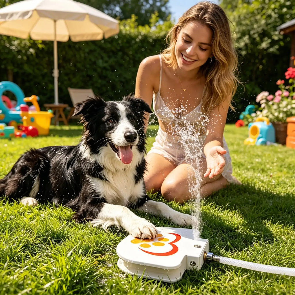 Dog Hose Toy Non-slip Paw Activated Pedal Fountain Outdoor Water Zpaxo