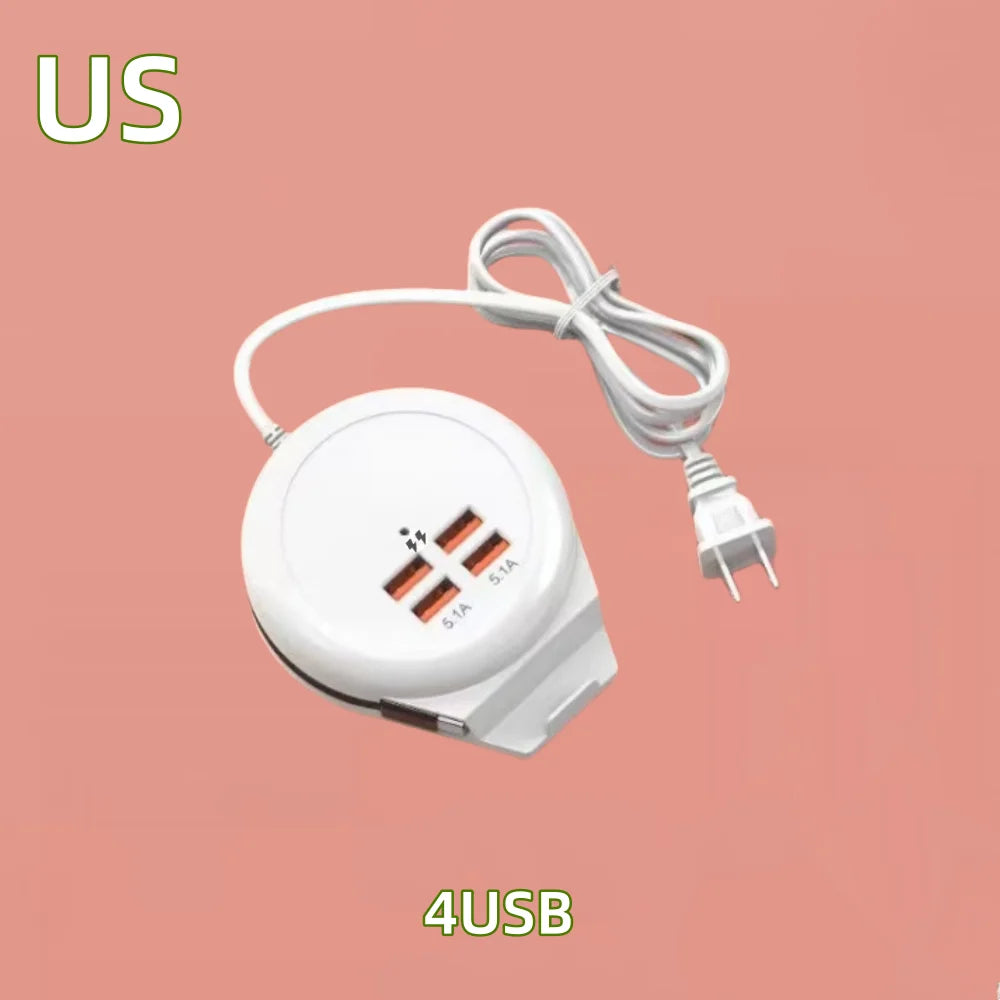 4-in-1 Fast Charger Power Strip – UK/US/EU Plugs, USB-C PD Travel Power Strip Zpaxo US 4USB