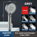 5 Modes Shower Head High Pressure Showerhead Portable Filter Rainfall Faucet Tap Bathroom Bath Home Innovative Accessories Zpaxo grey shower head