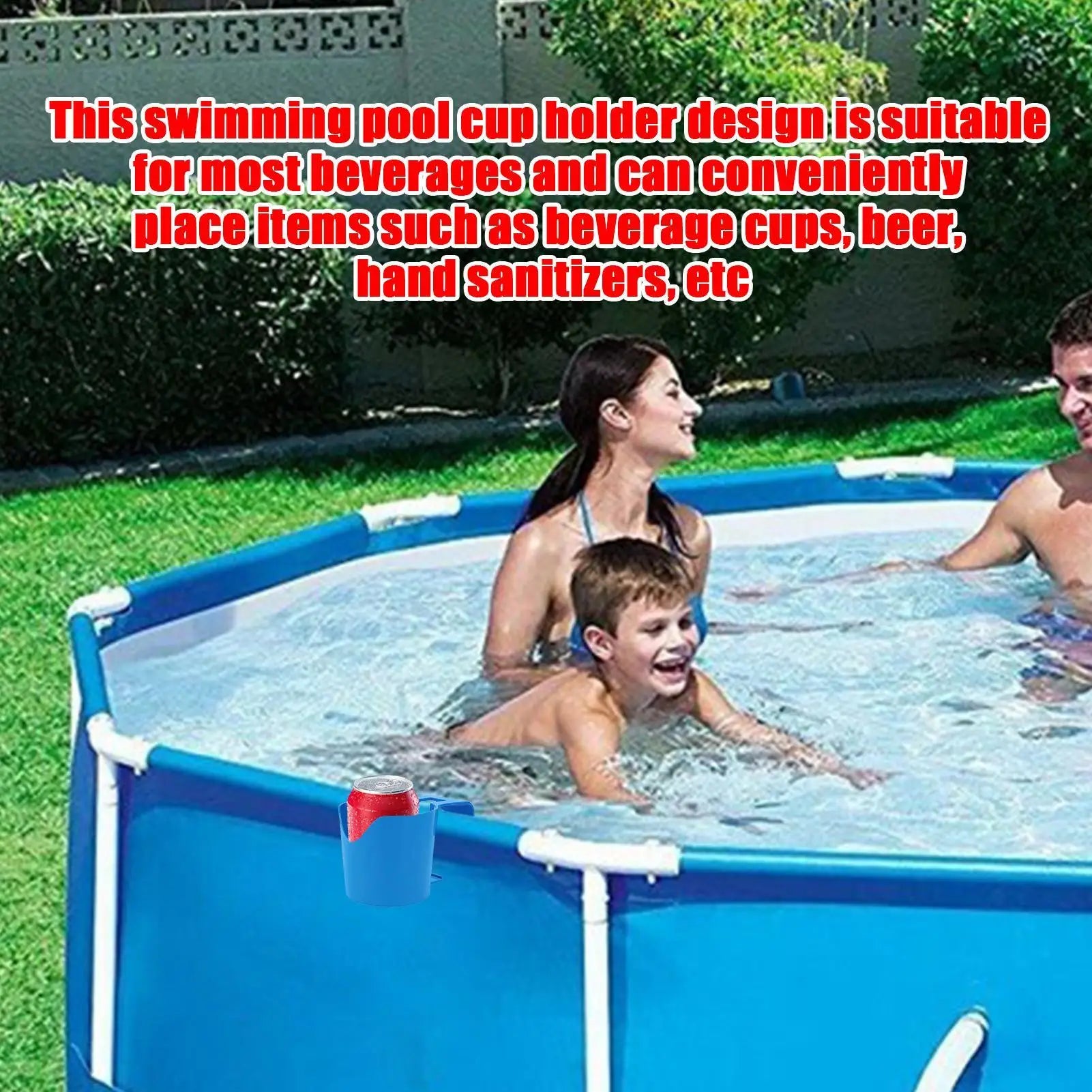 Poolside Cup Holder Backyard Pools No Punching Beer Bottle Drink