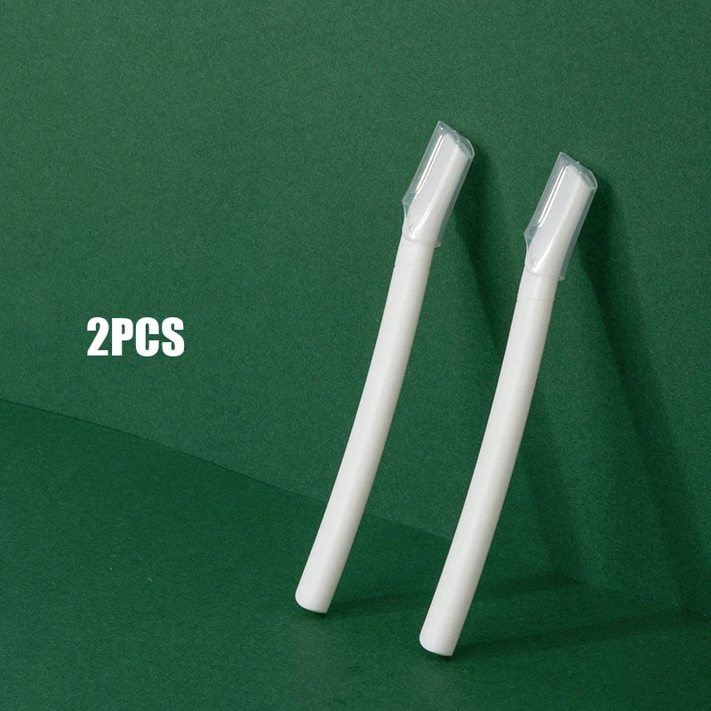 2pcs Trimming Knife Eyebrow Razor Eyebrow Trimmer Safe Anti-scratch Eyebrow Shaving Tool Facial Razor Beginner Beauty Tool Set Zpaxo 2pcs Withe Short