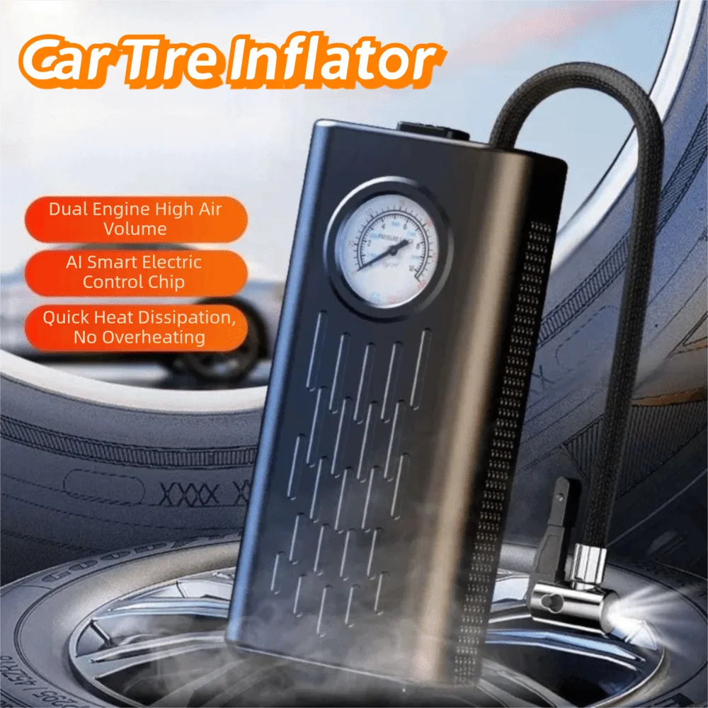 Pointer Pressure Gauge Digital Car Tire Inflator Wireless Portable Electric Air Compressor Fast Inflation Leak-Proof Zpaxo