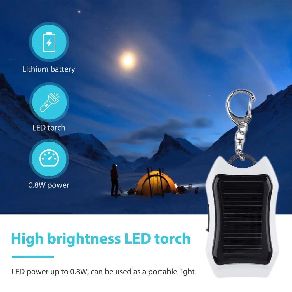 3 LED Light Solar Keychain Universal USB Output Mini Lights Emergency Zpaxo