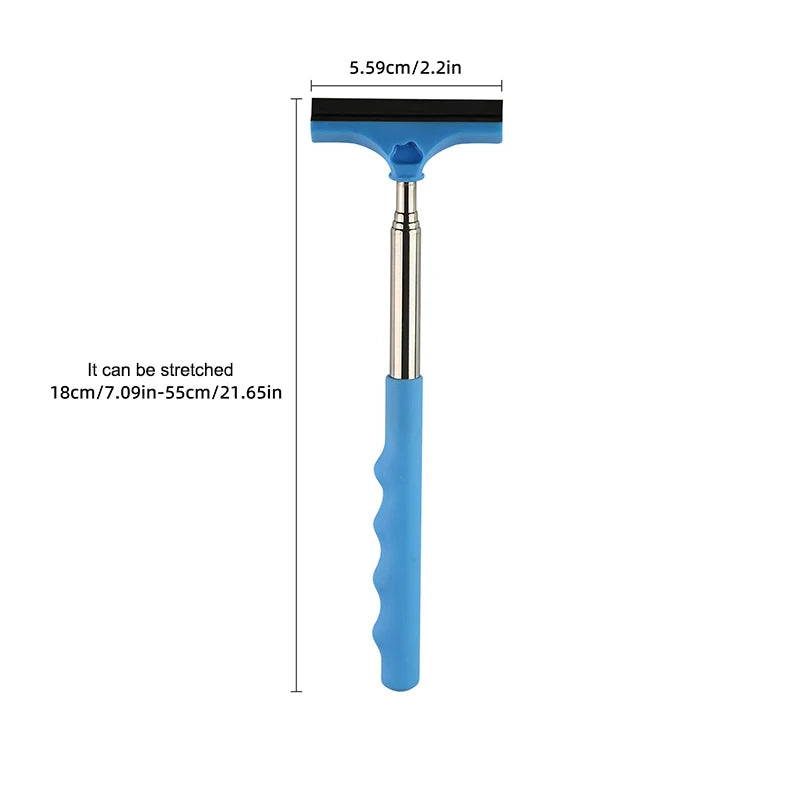 Portable Rainy Glass Window Cleaning Tool Wiper Extendable Handle Car Zpaxo Blue