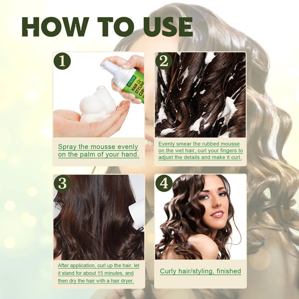 Jaysuing Curly Hair Styling Mousse – Lasting Hold & Shine 60ml Curl Styling Mousse Zpaxo
