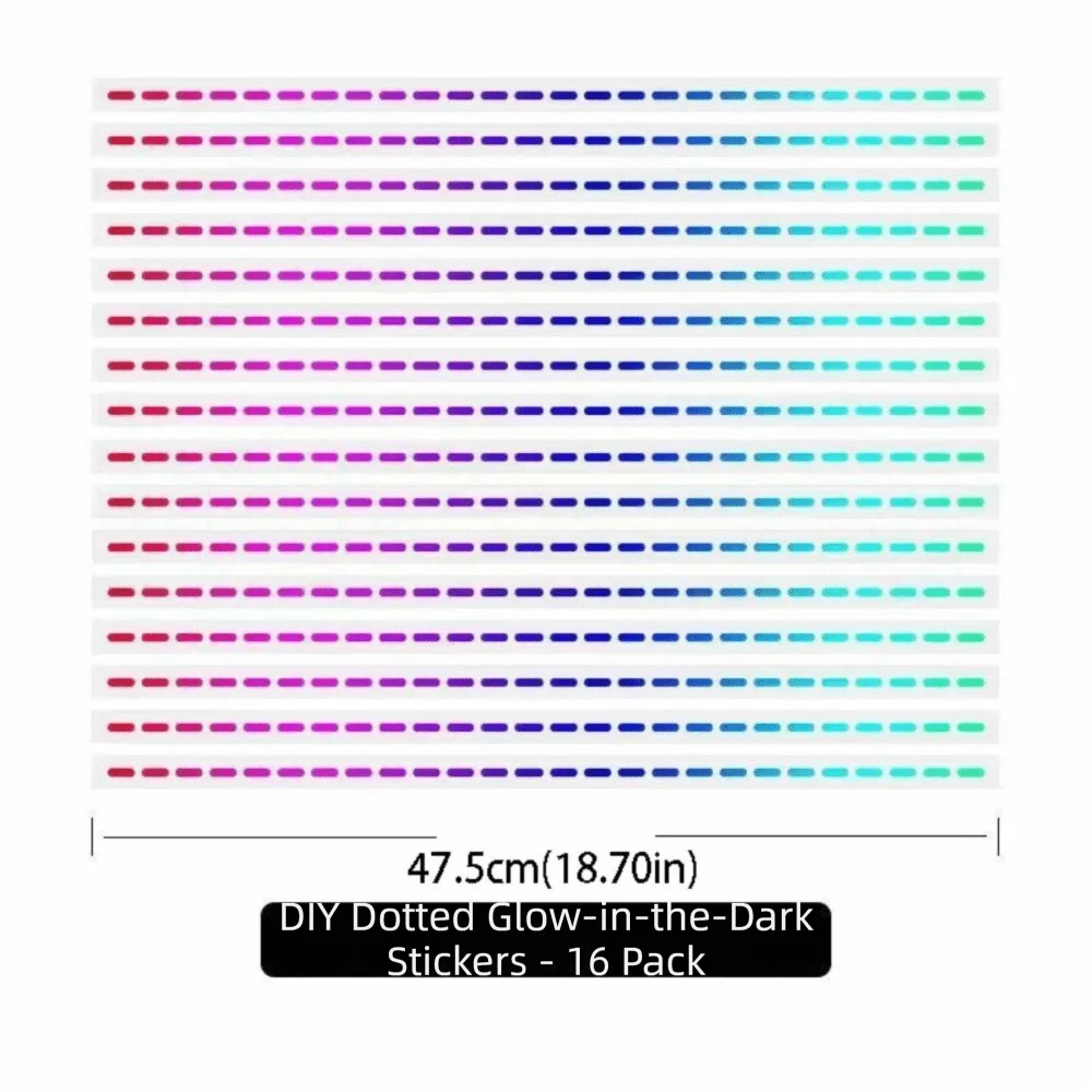 Reflective Dotted Line Stickers Self-adhesive DIY Trim Car Night Zpaxo 16 pcs