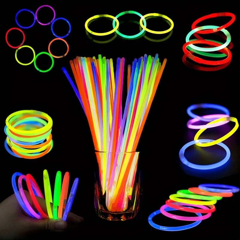 Multicolors Luminous Glow Stick Connector Fluorescence Sticks Neon