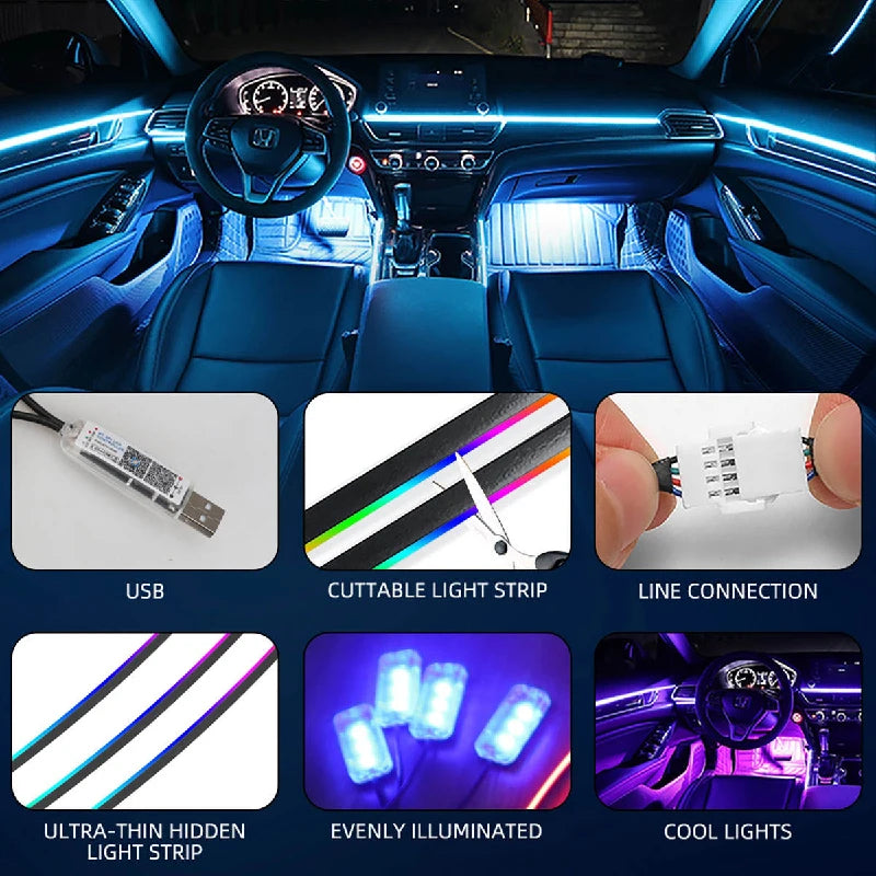 LED Symphony RGB Ambient Light Acrylic Strip Indoor Atmosphere APP