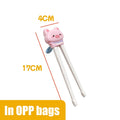 Animal Cartoon Babies Kids Learning Chopsticks Pair Cute Cat Design Zpaxo A3