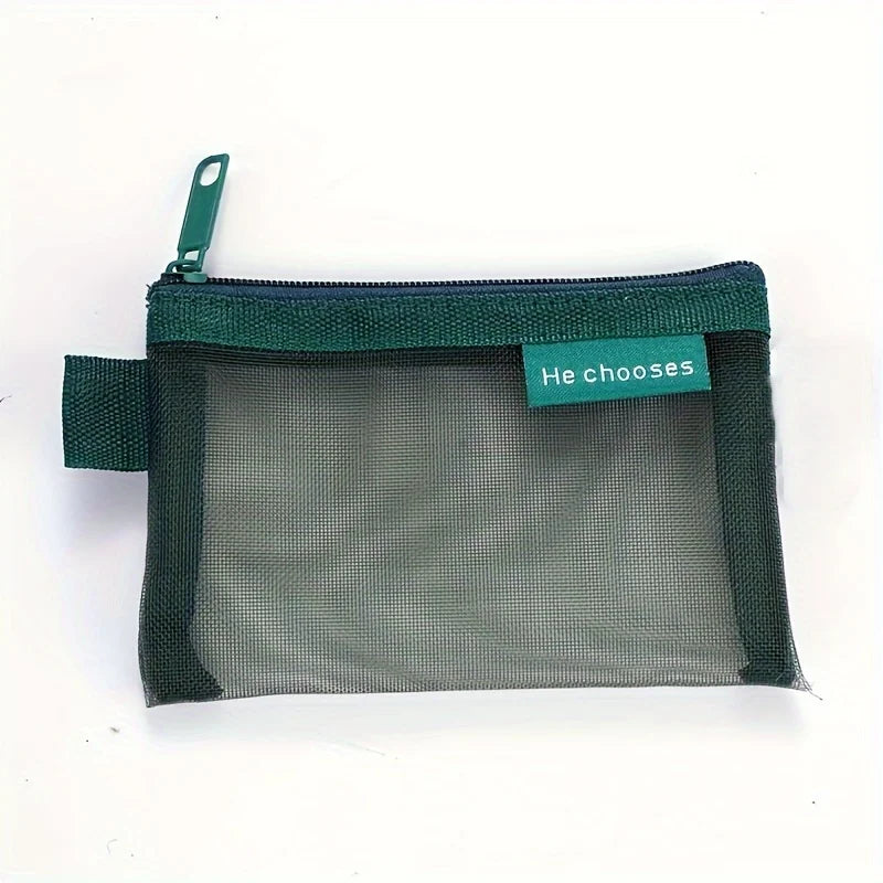 1 Mini Nylon Zipper Pouches Random Packable Lightweight Key Organizer