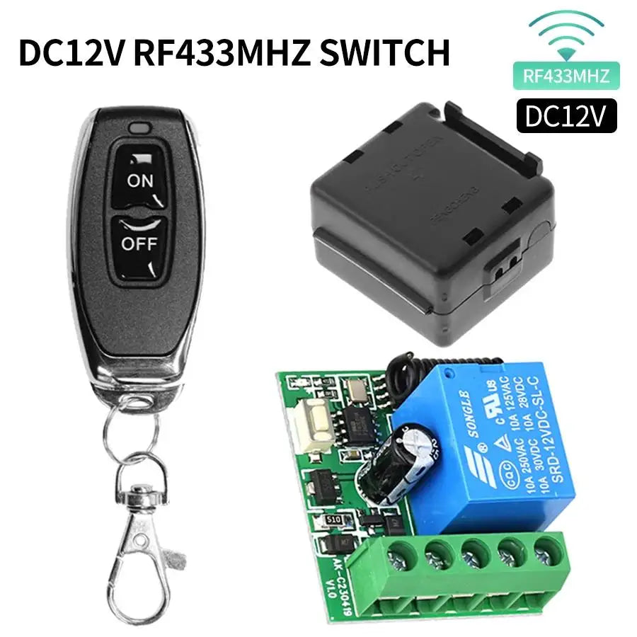 433Mhz Remote Control Wireless Switch DC 12V 1CH RF Universal 10A