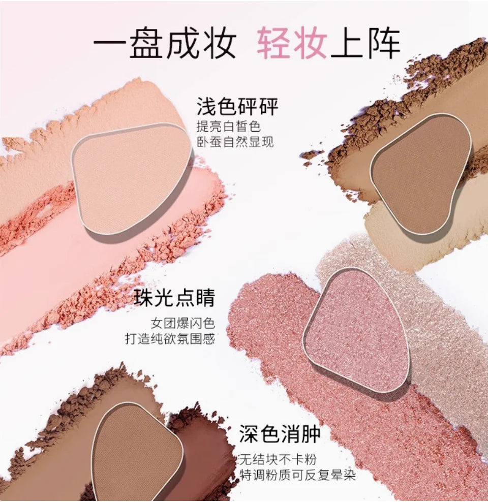 RMT ROMANTIC BEAUTY Eye Shadow Silkworm Palette Four Colors Matte Contouring And Brightening Eyeshadow Palette Zpaxo