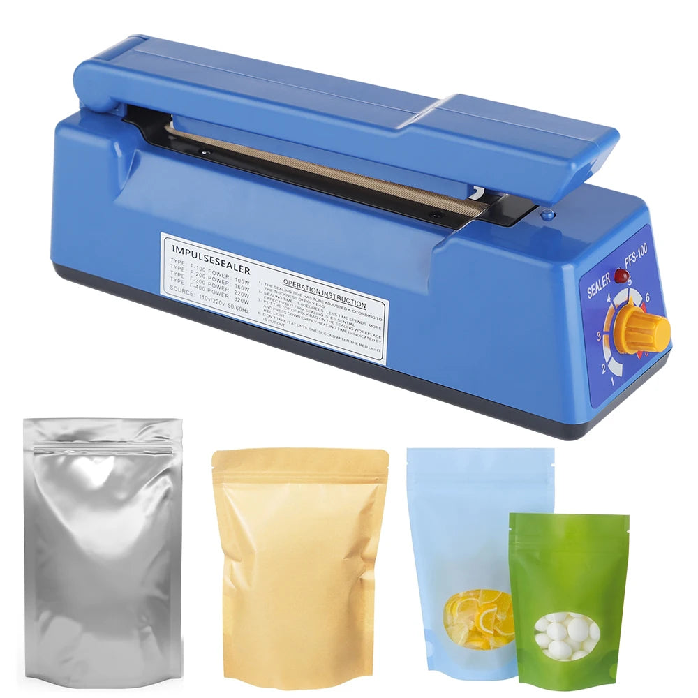 Electric Heat Sealer Hand Press Vacuum Food Plastic Bag Impulse Fast