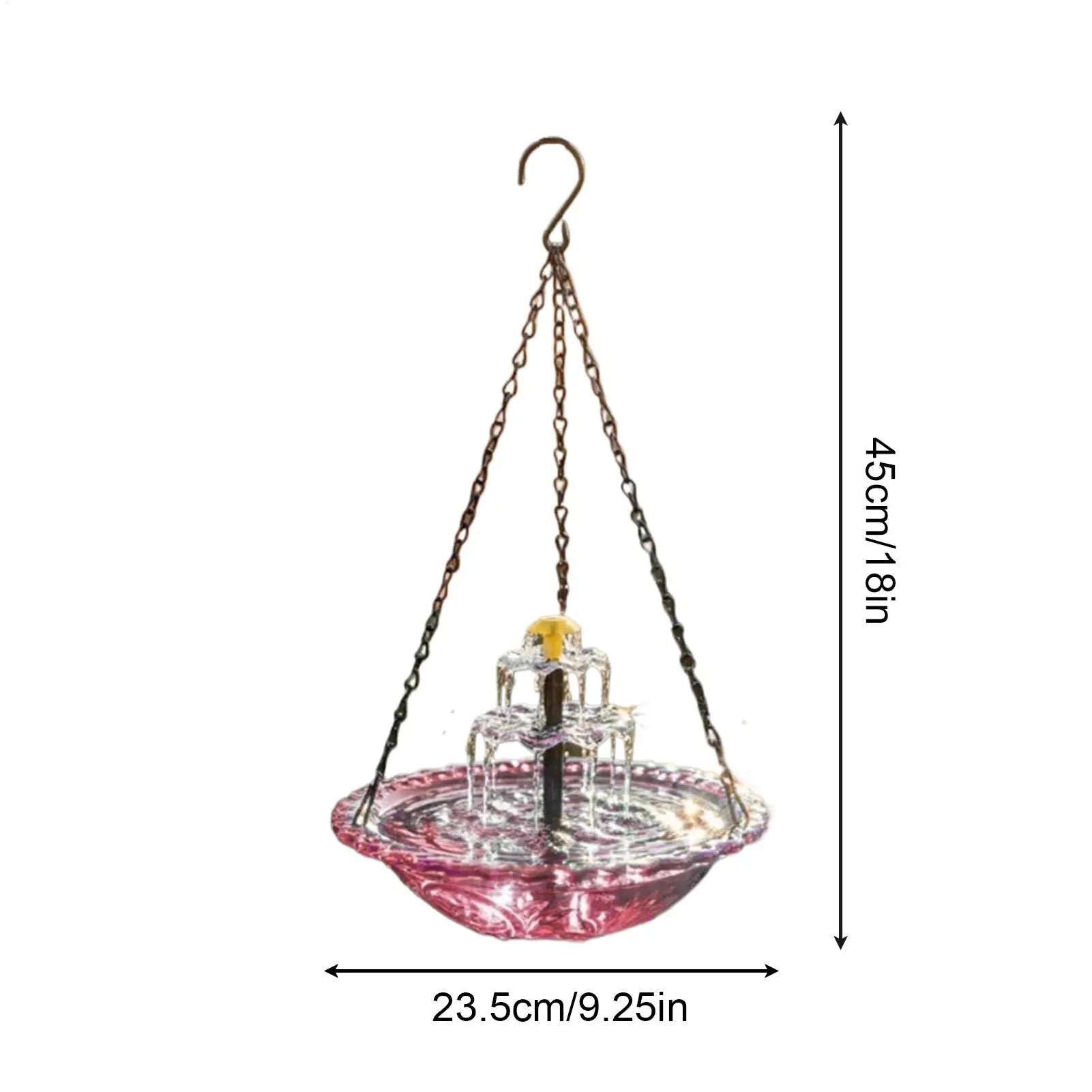 Solar Bird Bath Outside Outdoor Hummingbird Water Bowl Fountain