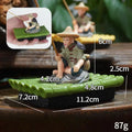 ▶1Pcs PVC Garden Statue Bamboo Raft Elderly Fisherman Figurine For Yard Floating Aquarium Decor Outdoor Decoration Zpaxo A1