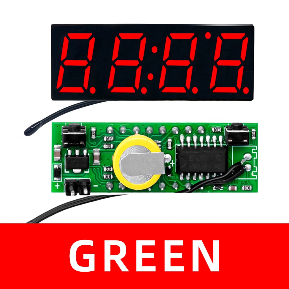 RX8025T 3-in-1 LED Display Module Digital Clock Thermometer Voltmeter Zpaxo green