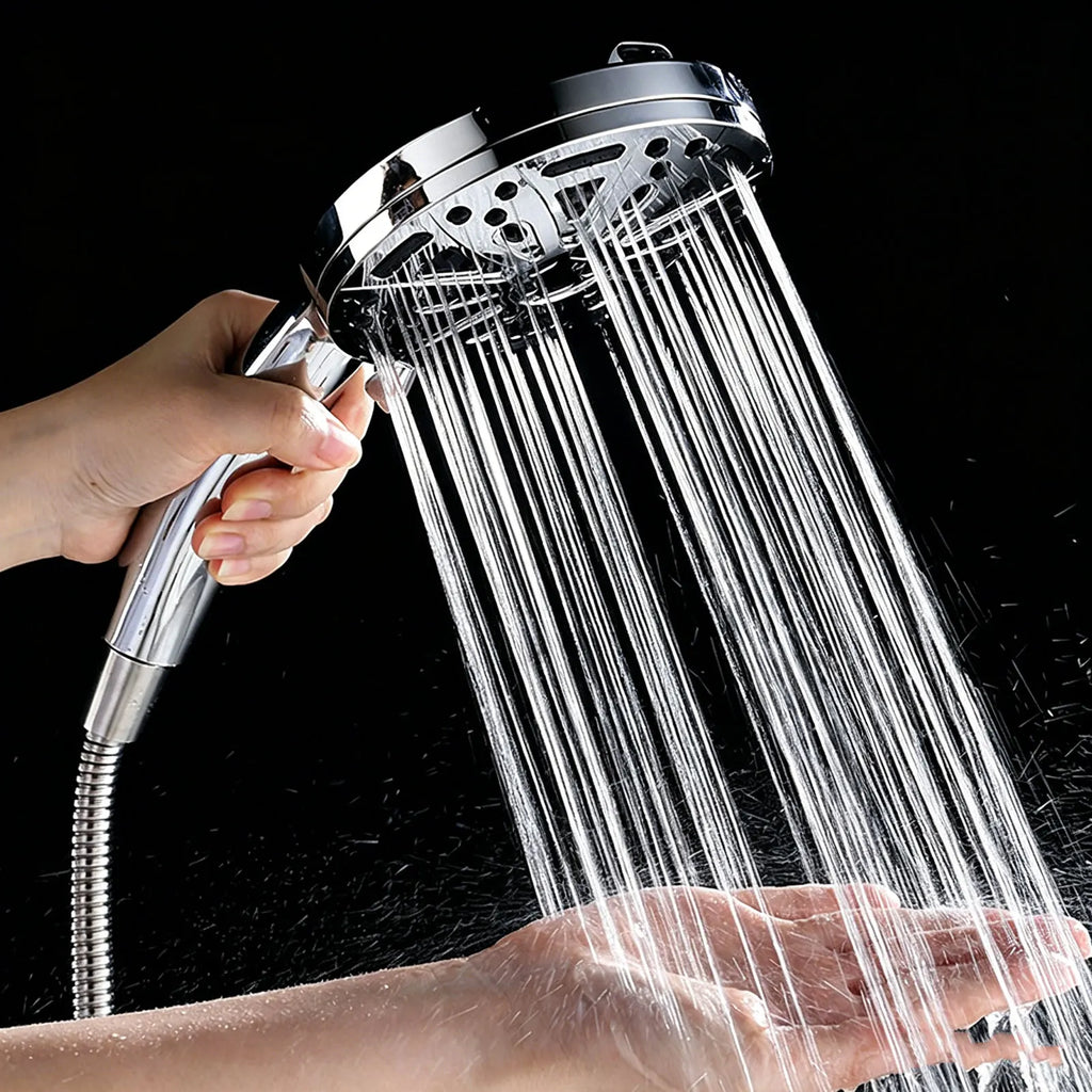 High Pressure Shower head with Handheld 10 Modes, Built-in Power Wash to Clear Tub. Tile & Pets, High Flow Hand Held Hydro Rain Zpaxo