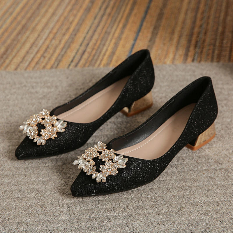 Womens Bow Knot Low Heel Pumps Lightweight Comfortable Chunky Casual Zpaxo