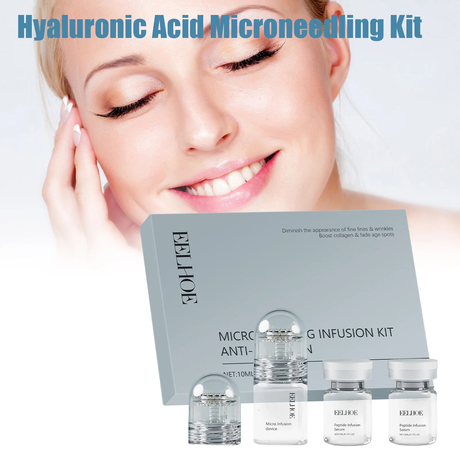 Eelhoe Hyaluronic Acid Microneedling Facial Serum Kit – Firming Facial Serum Kit Zpaxo