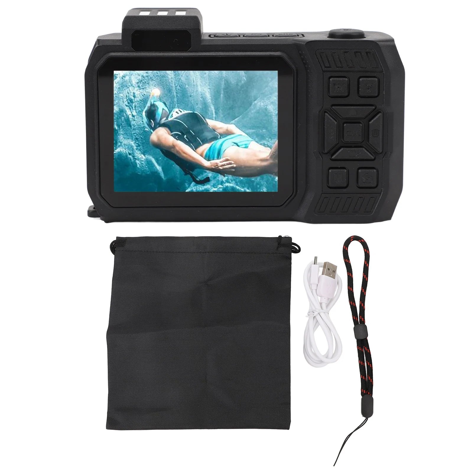 Underwater Camera 10x Optical Zoom 2500mAh 4K 65MP Autofocus