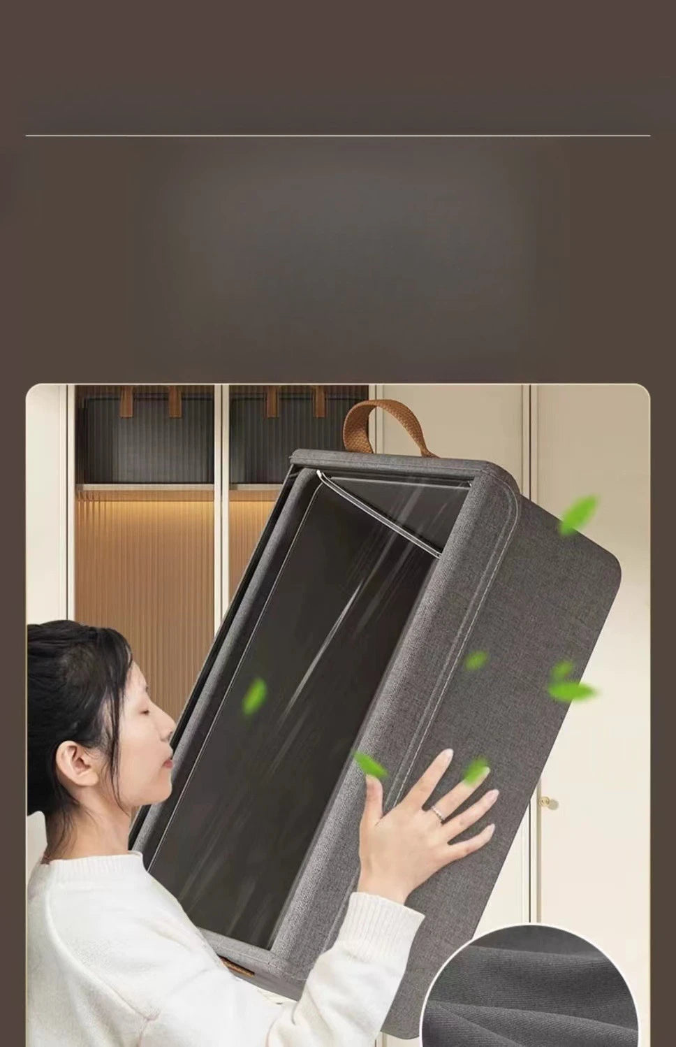 New Steel Frame Clothing Storage Box Cover Foldable Clothing Storage Box Household Moisture proof Pants Storage Basket Zpaxo
