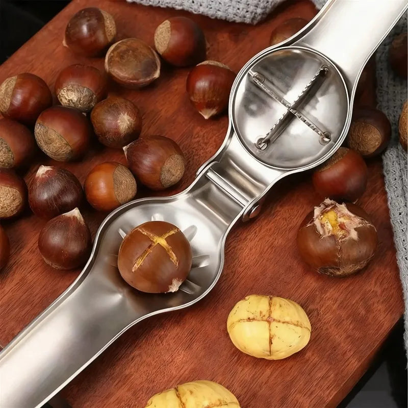 2-in-1 Stainless Steel Chestnut Opener & Nut Cracker Tool Nut Cracker Tool Zpaxo
